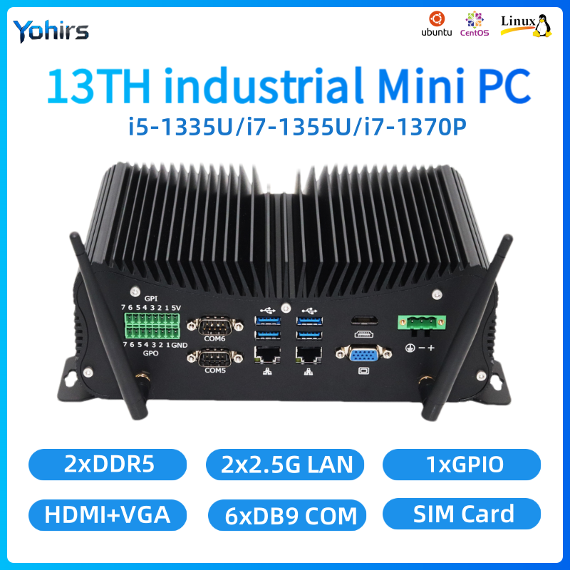 Fanless Industrial Pc Rs485 Core I7 - 13. lüfterloser Mini-Industrie-PC Intel Core i5