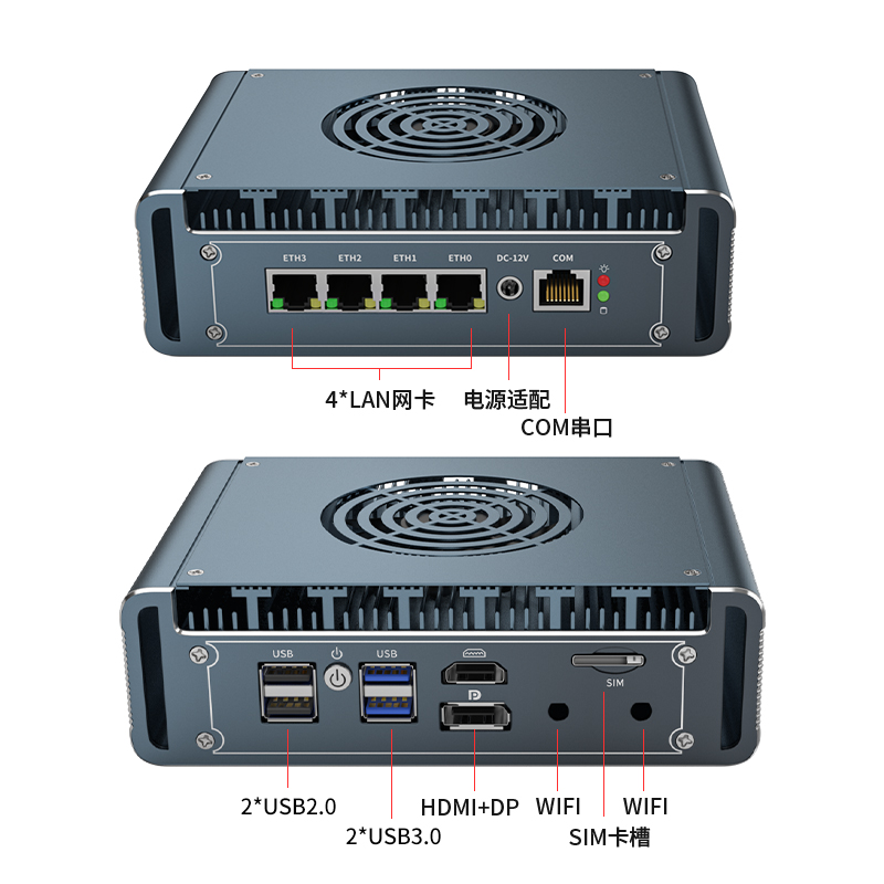 Pfsense Firewall Router 2.5G 4 I226 - 2.5G Fan Mini-PC-Router 13620H 12. Generation